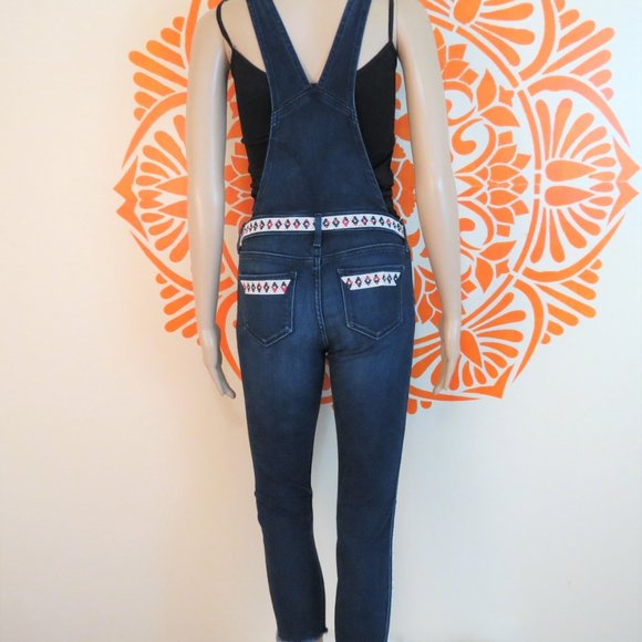 Abercrombie & Fitch Denim Beaded Fitted Overalls - Picture 3 of 3